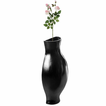 COLOCAR 24.5 x 11 x 6 in. Decorative Split Vase Duo Floor Vase, Black CO3163177